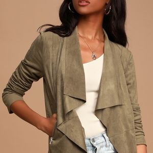 NWOT Bagatelle Grey Suede Asymetrical Blazer Small